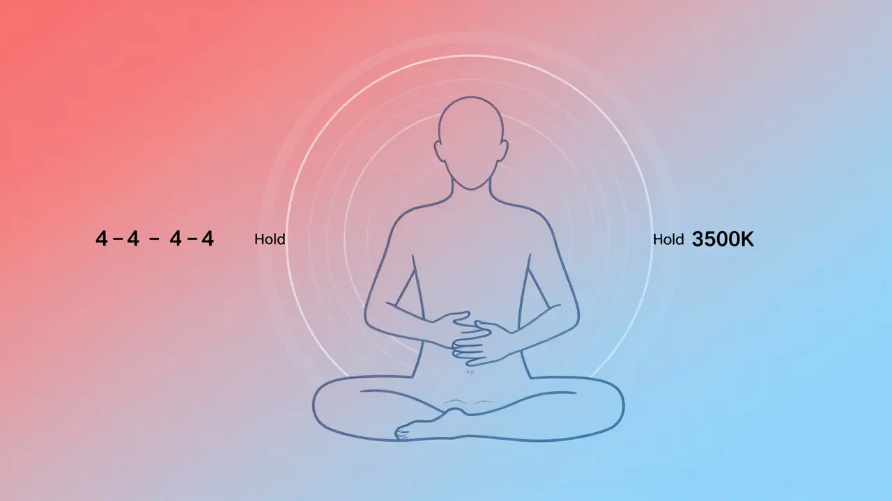 Ilustrace technik dýchání pro okamžité zklidnění těla a mysli