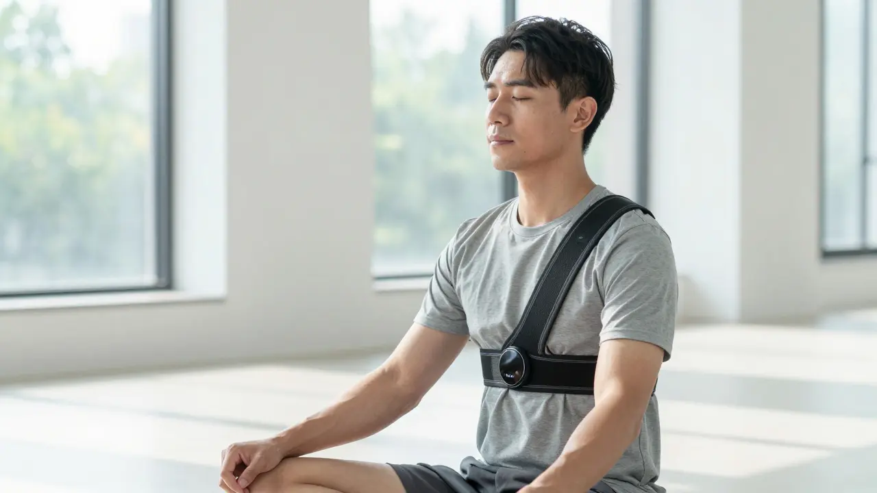 Sportovec využívající senzory pro optimalizaci regenerace a HRV trénink