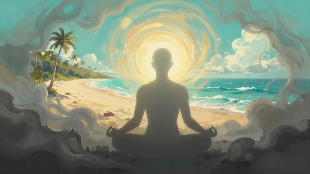 Abstraktní vizualizace mozkového klidu a míru